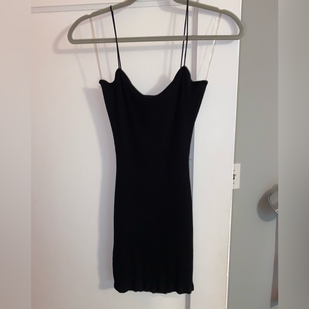 Windsor Black Ribbed Mini Dress